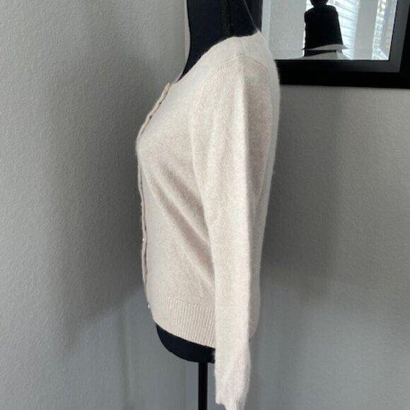APT9 Tan Angora Rabbit Hair Button Cardigan Sweater SUPER SOFT Medium - Picture 6 of 13